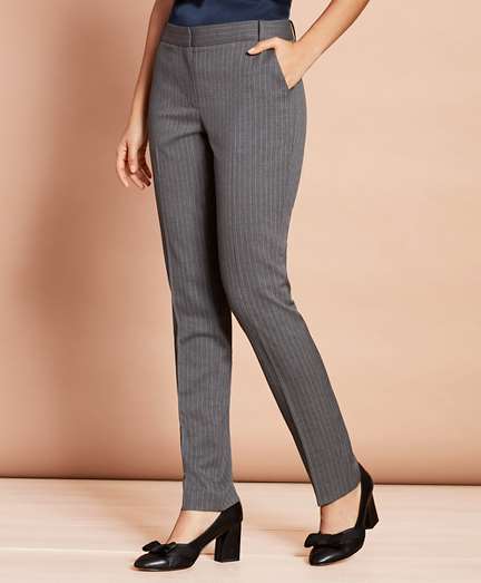 pinstripe stretch pants