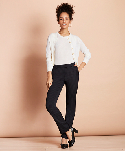 pinstripe stretch pants