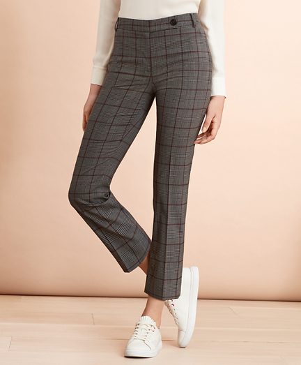 grey wool cropped trousers