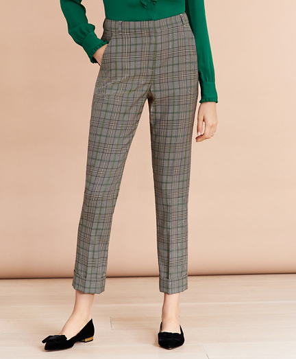 plaid cuffed pants