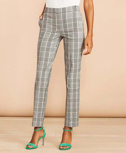 Tartan Stretch-Cotton-Blend Cropped Pants - Brooks Brothers