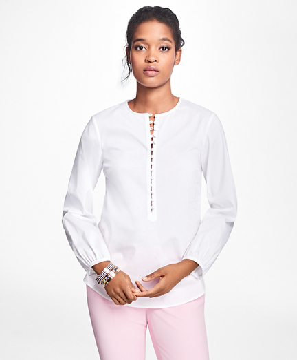 Stretch-Cotton-Blend Blouse