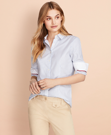 Nine-to-Nine Dobby Stripe Stretch Cotton Shirt