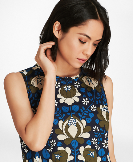 Floral-Print Cotton Sateen Blouse