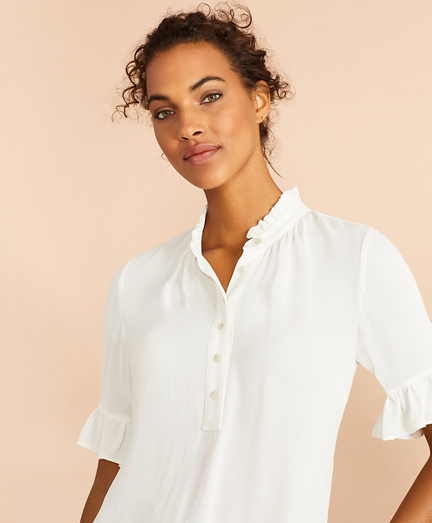 Crepe Ruffled Blouse