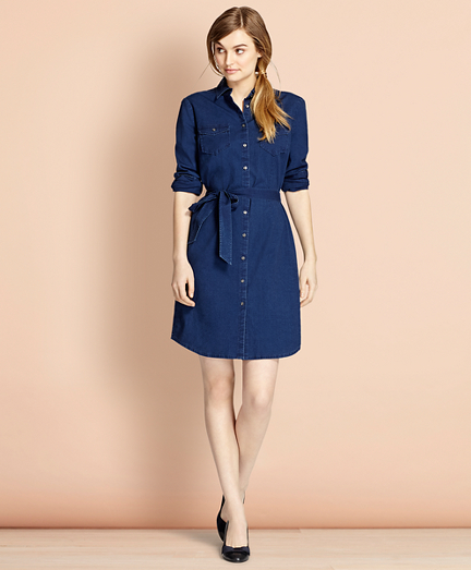 Cotton Chambray Shirt Dress