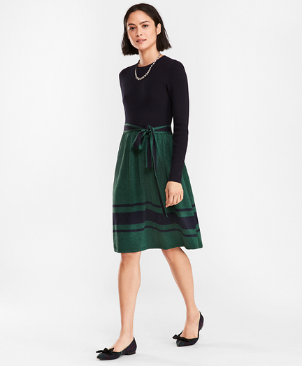 Shimmer Wool-Cotton Sweater Dress