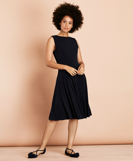 pleated jersey dress