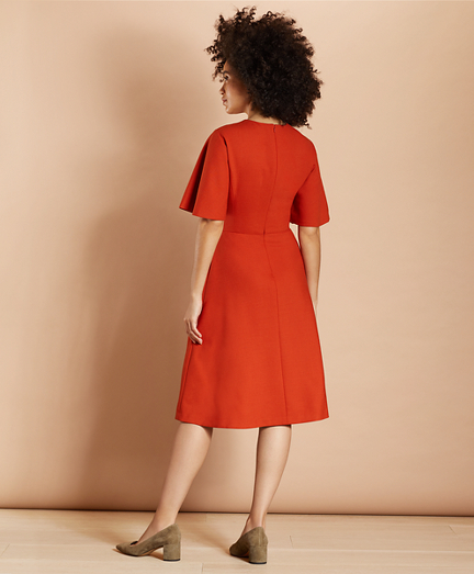 red wool dress