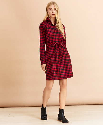 long flannel shirt dress