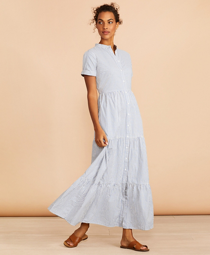 striped cotton maxi dress