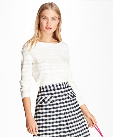 Floral Jacquard Cotton Sweater