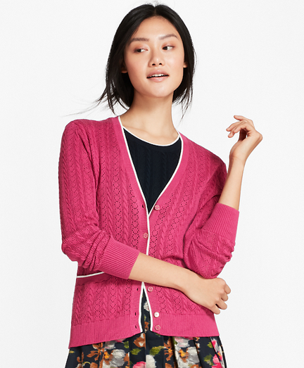 Cotton Pointelle Cardigan