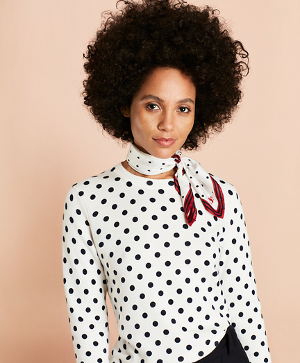 black and white polka dot sweater