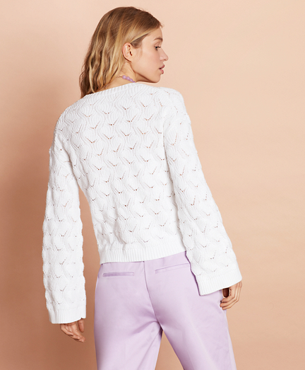 cotton pointelle cardigan