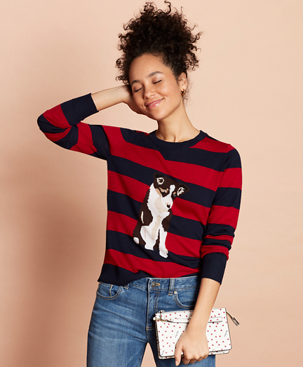 Dog-Patterned Merino Wool Sweater 