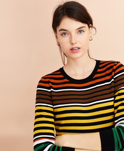 Striped Merino Wool Sweater - Brooks 