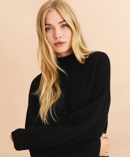 black mock neck sweater