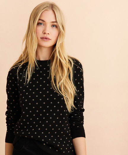 Metallic Polka-Dot Sweater