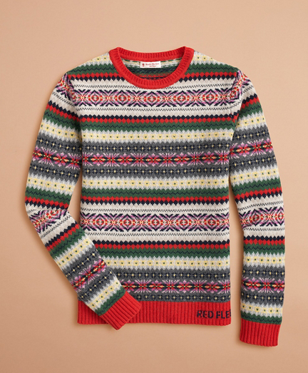 Stretch-Merino-Wool Fair Isle Sweater - Brooks Brothers