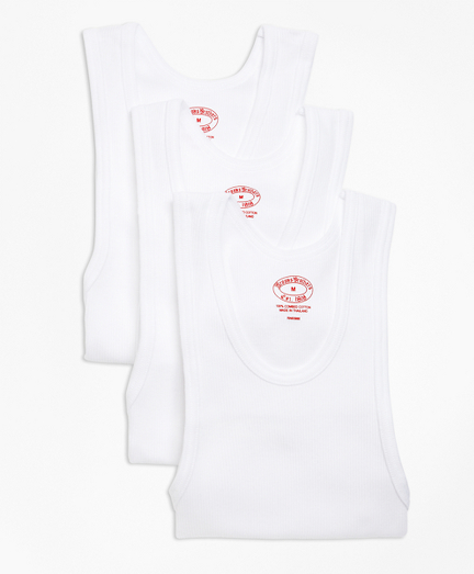 Boys' White Cotton Athletic Tank 