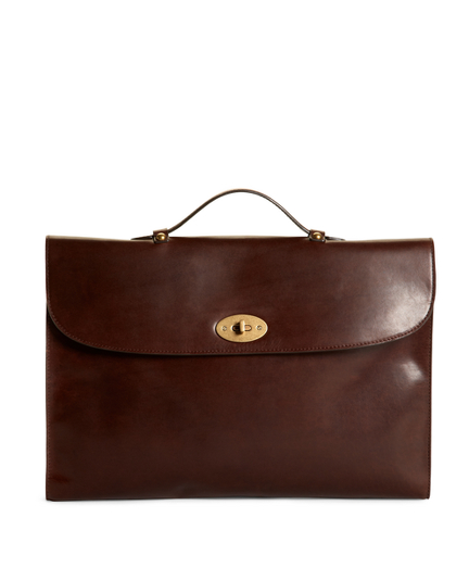 distressed leather briefcase