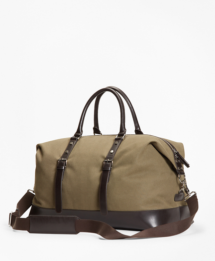 brooks brothers leather duffle bag
