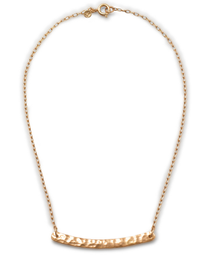 Chain Necklace with Hammered Bib