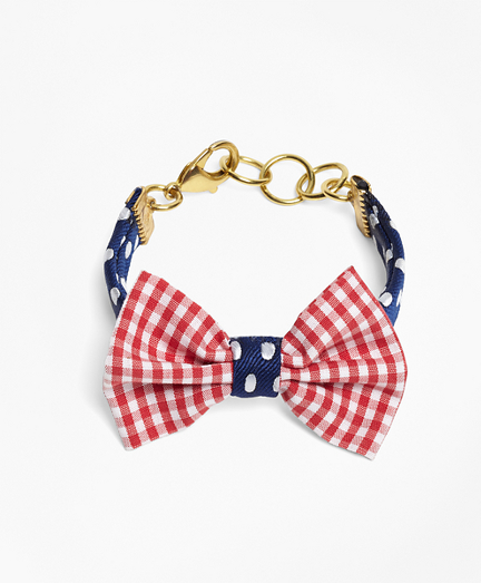 Kiel James Patrick Gingham and Polka Dot Bow Tie Bracelet