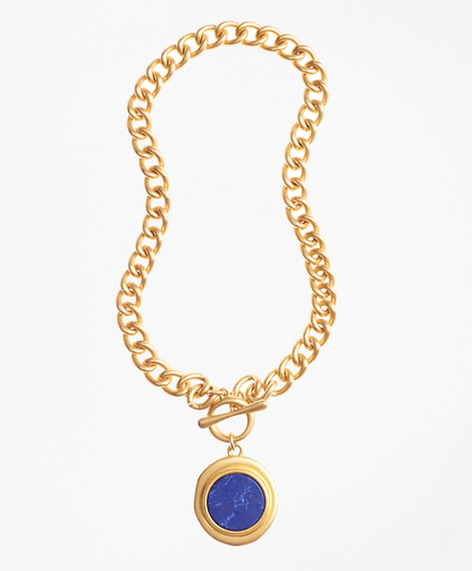 Gold-Plated Toggle Pendant Necklace