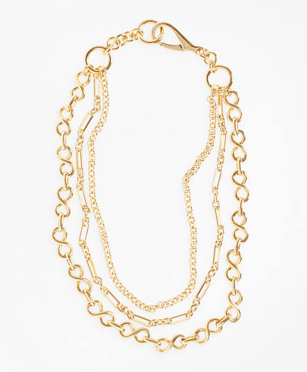 Gold-Plated Three-Layer Chain Necklace