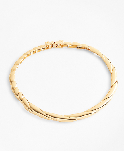 Gold-Plated Twisted Rope Collar Necklace