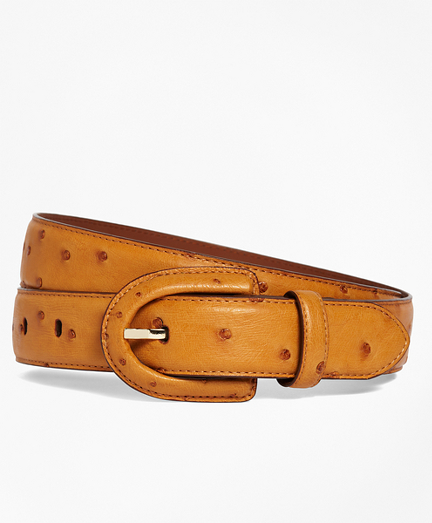 Ostrich Covered Buckle Belt