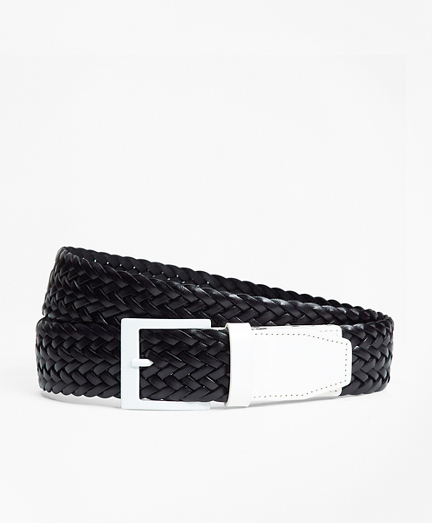 Two-Tone Woven Leather Belt