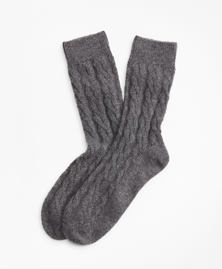 Cable-Knit Stretch Cashmere Socks 
