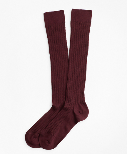 Cable-Knit Knee Socks