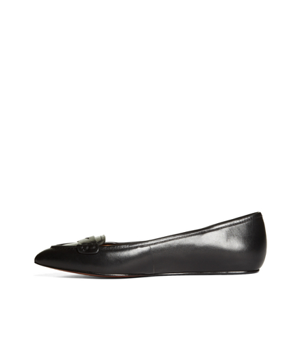 Women's Black Pointed Penny Loafers | Brooks Brothers