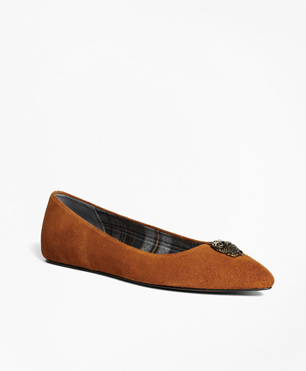 cognac pointed toe flats