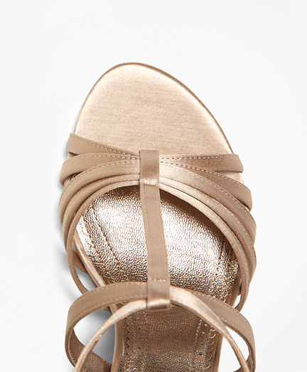 champagne satin sandals