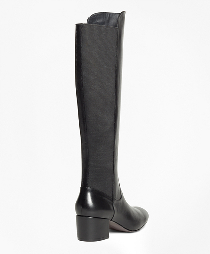 elastic back flat over knee boots