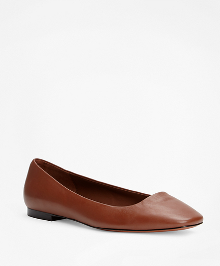 Leather Square-Toe Flats