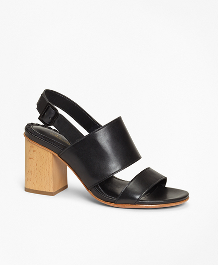 black leather sandals