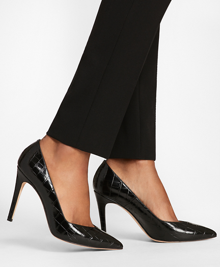 black crocodile pumps