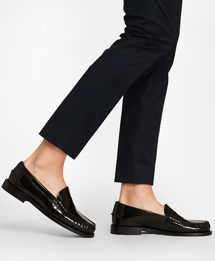 leather slip on loafers womens