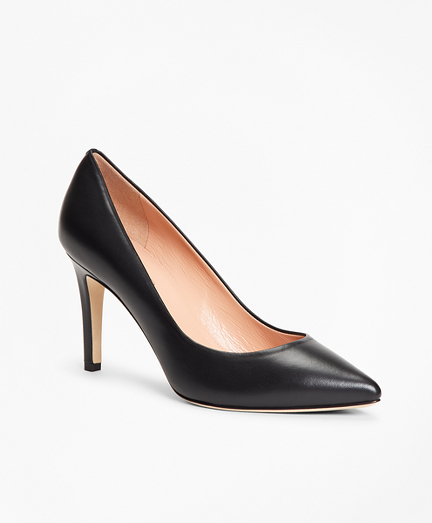 Leather Point-Toe Pumps - Brooks Brothers