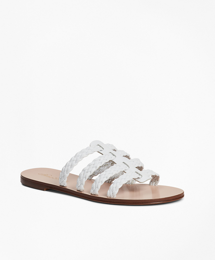 tan braided slides