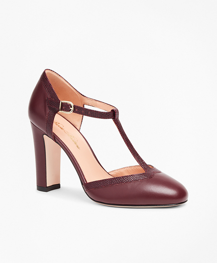 Leather T-Strap Pumps - Brooks Brothers