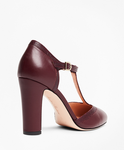 Leather T-Strap Pumps - Brooks Brothers