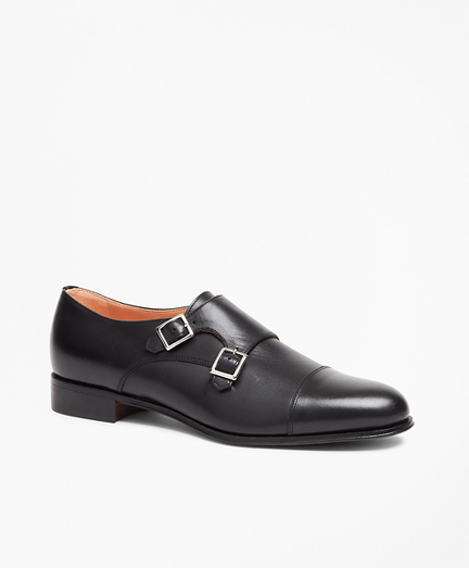 Leather Cap-Toe Monk Straps - Brooks 