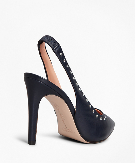 rhinestone decor slingback pumps